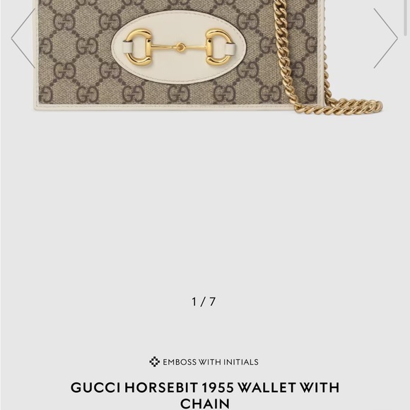 Horsebit Gucci 1955 wallet with chain AUTHENTIC like new without flaws - Picture 7 of 8
